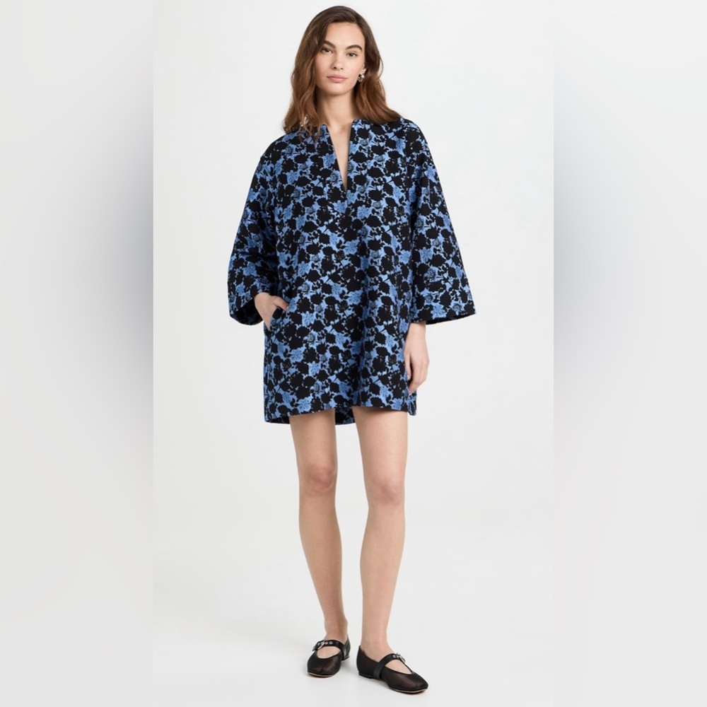 BAUM UND PFERDGARTEN Abi Dress in blue flower jacquard EU Size 42, US 12